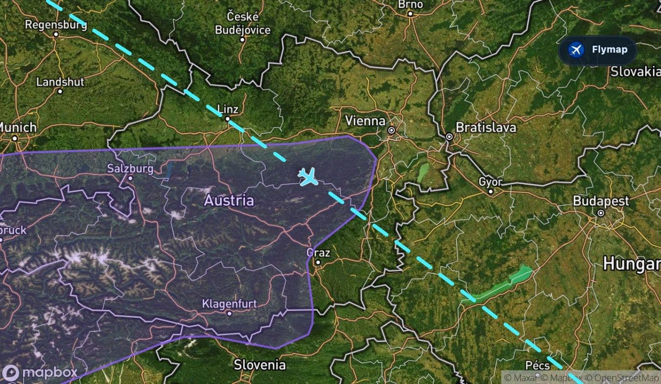 Map of the Alps crossed during the Amsterdam to Istanbul route